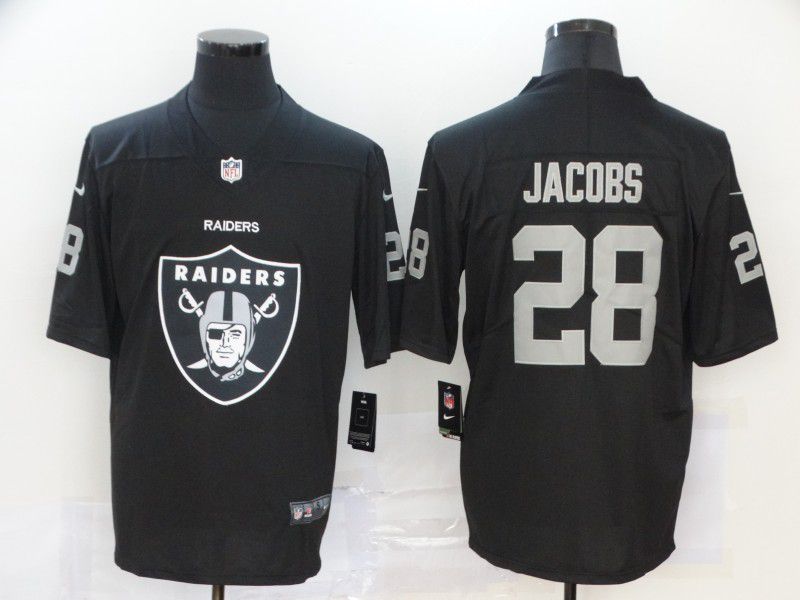 Men Oakland Raiders #28 Jacobs Black Nike Team logo fashion NFL Jersey->oakland raiders->NFL Jersey